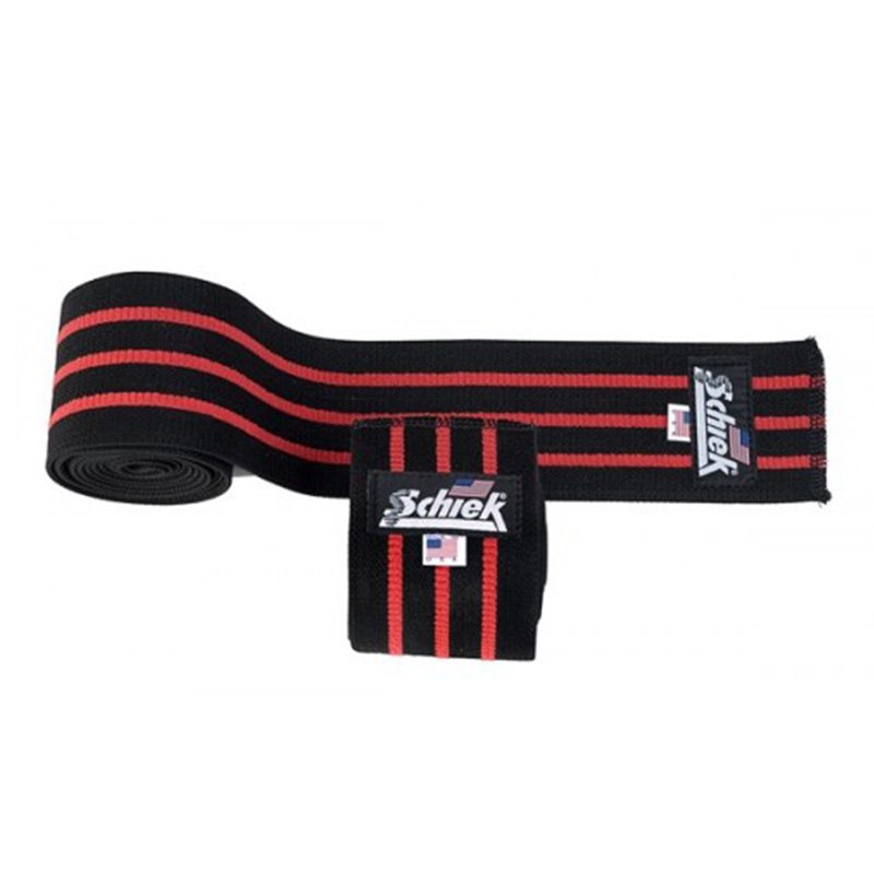 Buy Schiek 78 Inch Heavy Duty Knee Wraps With Velcro Black in Dubai