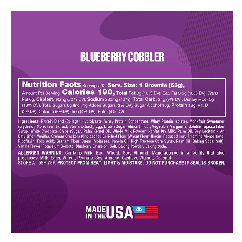 Buy AP Rigimen PrimeBites Protein Brownies Box of 12 Blueberry