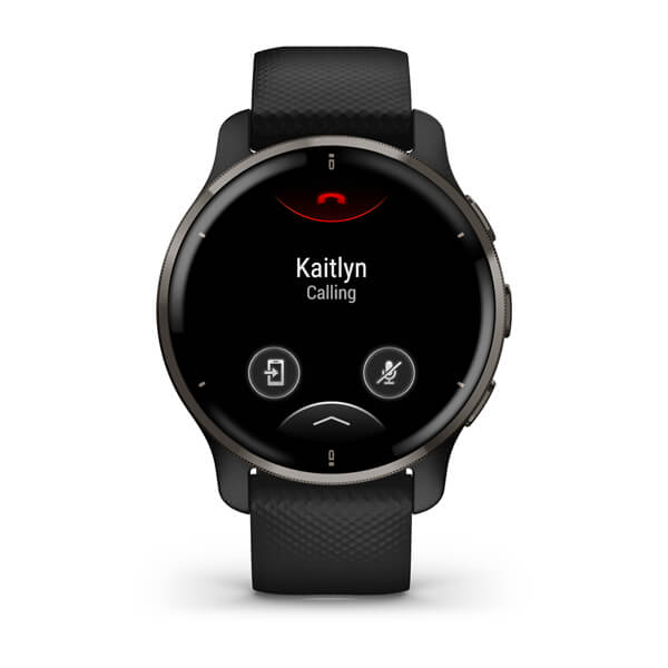 Garmin Venu 2 Plus Slate Stainless Steel Bezel With Black Case And Silicone Band 43 mm