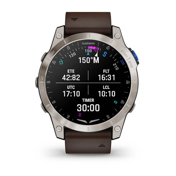 Garmin D2 Mach 1 Aviator Smartwatch with Oxford Brown Leather Band Dubai
