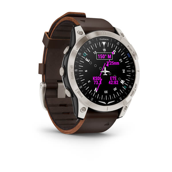Garmin D2 Mach 1 Aviator Smartwatch with Oxford Brown Leather Band Abu DHabi