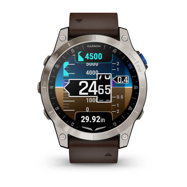 Garmin D2 Mach 1 Aviator Smartwatch with Oxford Brown Leather Band Qatar