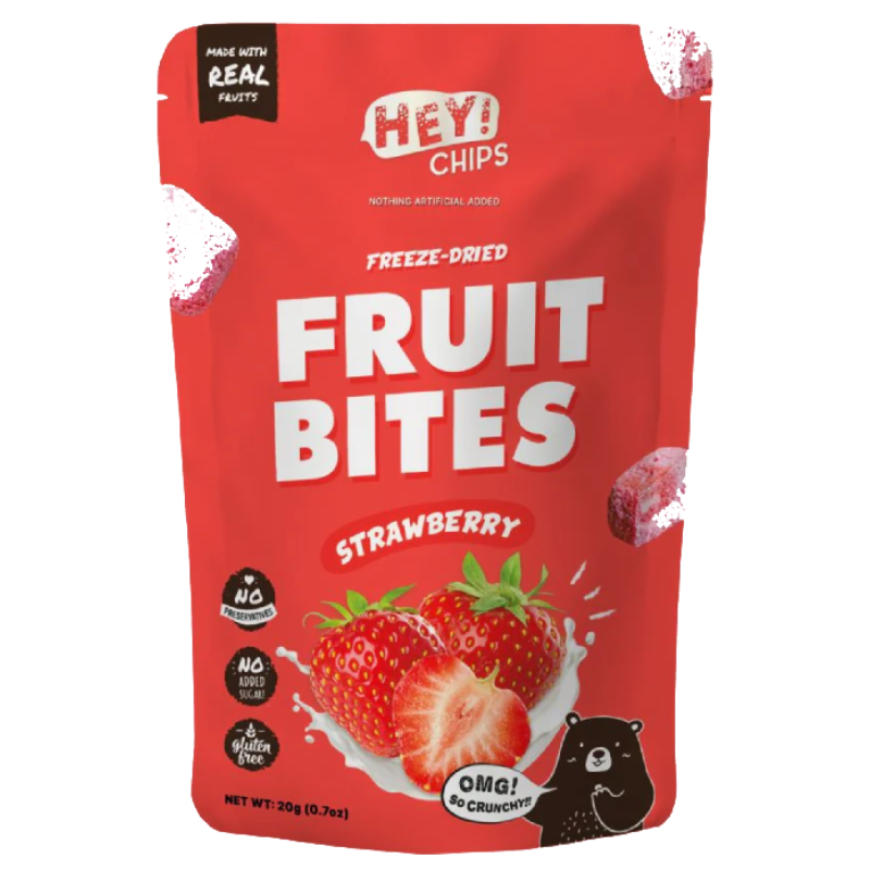 Hey Chips Strawberry Fruit Bites 20 G 6 Pack in 1 Gift Box