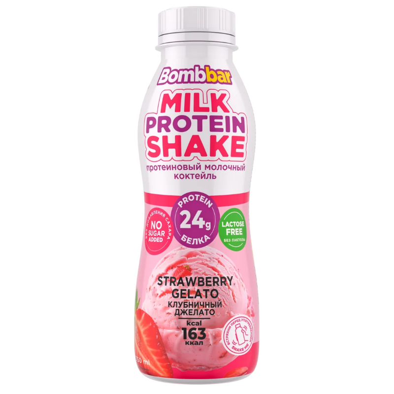 Bombbar Protein Milk Shake 350ml 12 Bottles Case - Strawberry Flavor