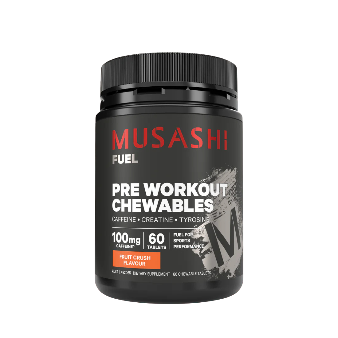 Musashi Pre-workout Chewables 60 Tablets - Fruit Crush