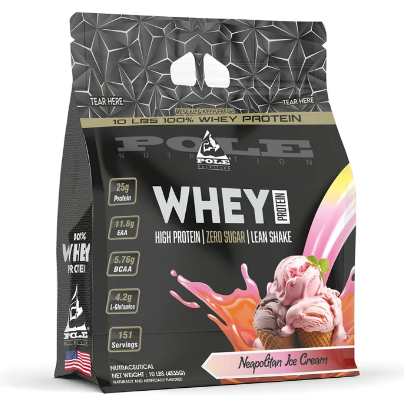 Pole Nutrition 100% Whey Protein 10 lbs - Neapolitan Ice Cream