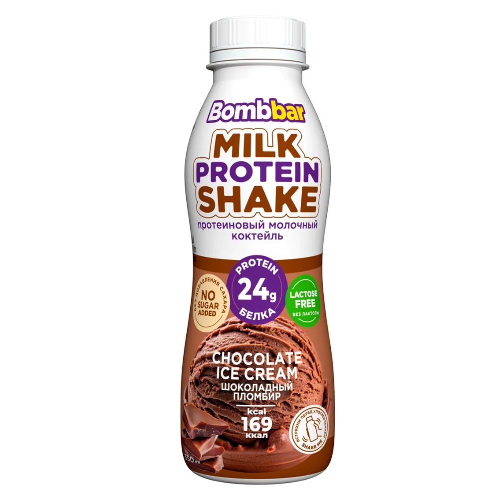 Bombbar Protein Milk Shake 350ml 12 Bottles Case - Chocolate Ice Cream Flavor