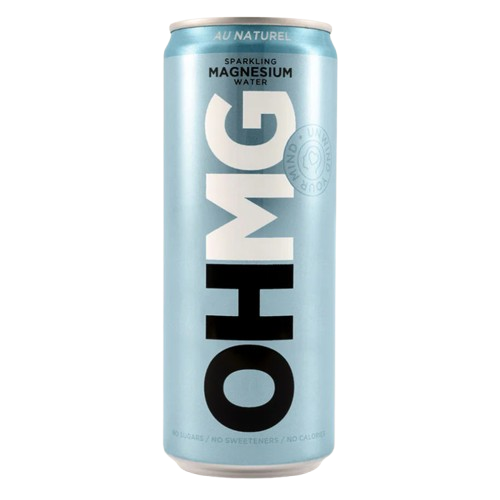 OHMG Sparkling Magnesium Water Pack of 12 Cans - Au Naturel