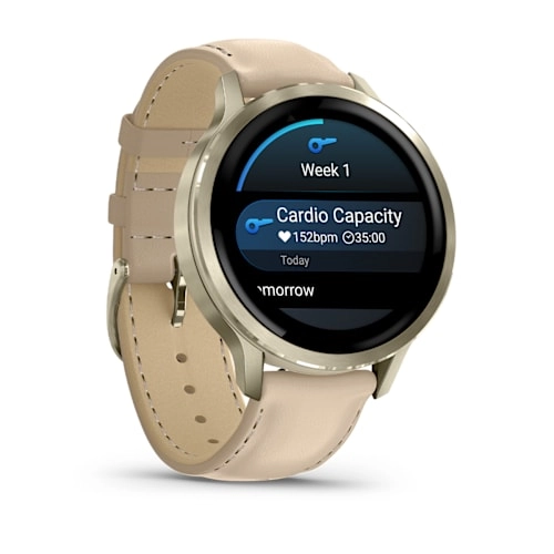 Garmin Venu 4 - 41 mm Lunar Gold with Bone Silicone Band and Light Sand Leather Band Watch Best Price in Abu Dhabi