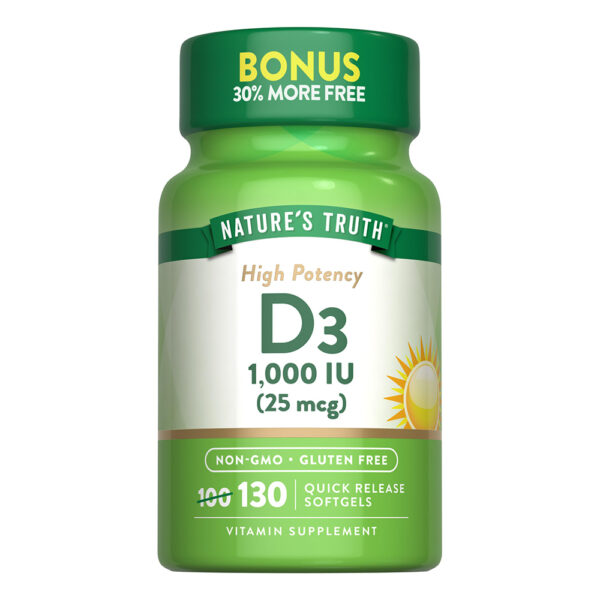 Natures Truth Vitamin D3 1000 IU 130 Softgels