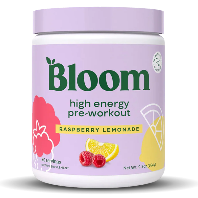 Bloom Nutrition High Energy Pre-Workout 30 Servings - Raspberry Lemonade