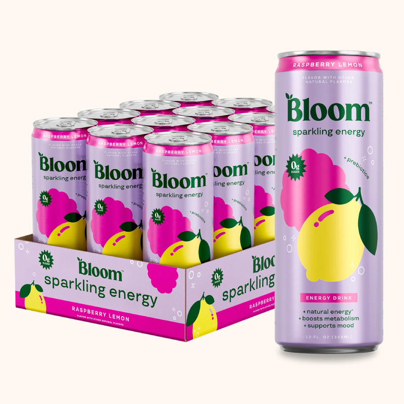 Bloom Nutrition Sparkling Energy 355 Ml - Raspberry Lemon 12 Cans