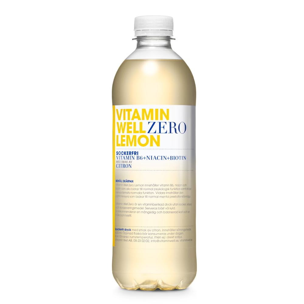 Vitamin Well Zero Lemon Vitamin B6+Niacin+Biotin Drink 12 Bottles 500ml in One Box