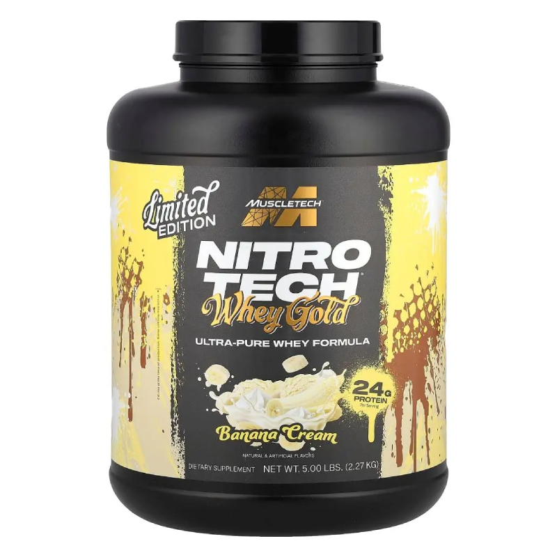 Muscle Tech Nitro Tech 100% Whey Gold 5 Lbs - Banana Creme