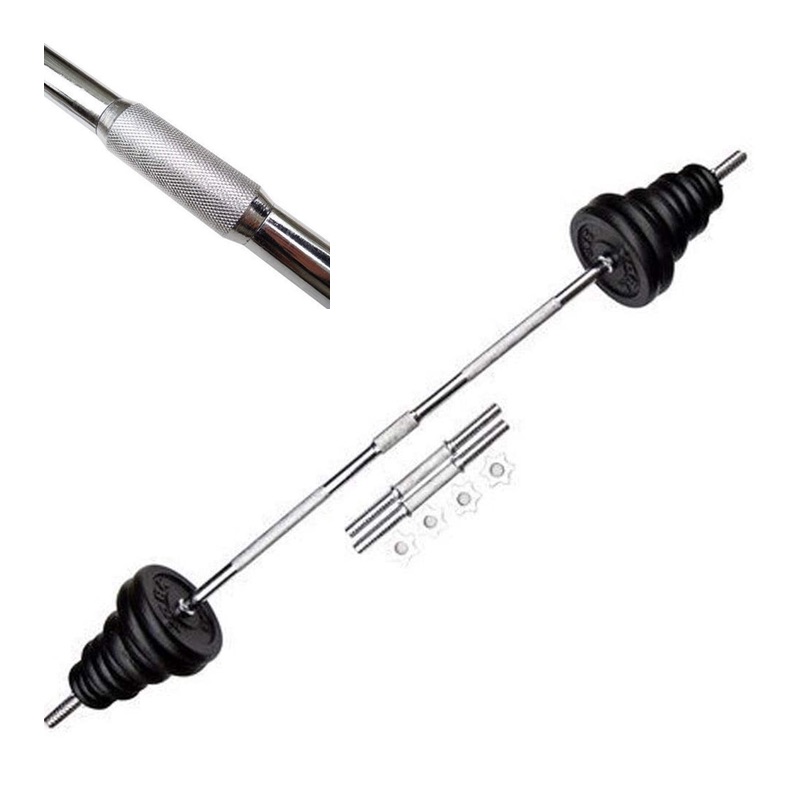 Skyland 50Kg Dumbbell and Barbell Set Black Color Plates