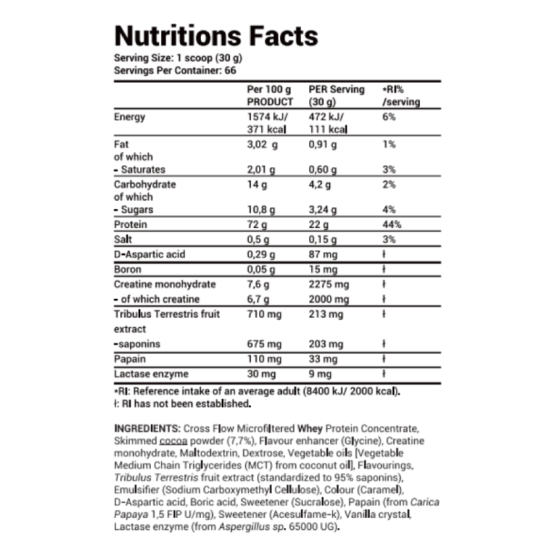 Tesla Nutrition Nitro Whey 2 Kg - Chocolate Best Price in Dubai