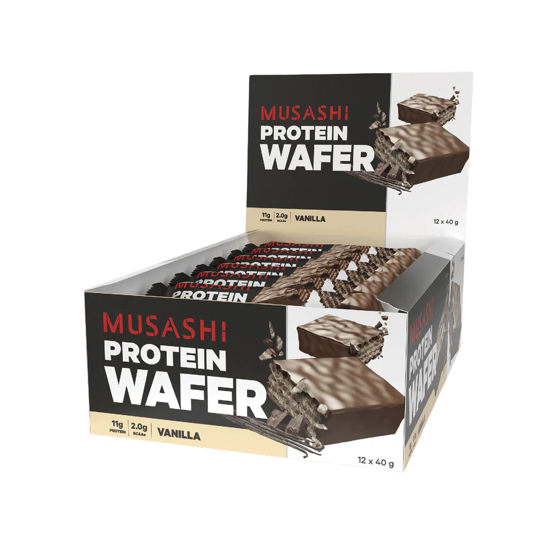 Musashi Protein Bar Wafer 40 G 12 Pcs in Box - Vanilla