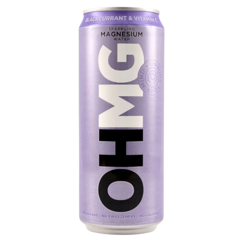 OHMG Sparkling Magnesium Water Pack of 12 Cans - Blackcurrant & Vitamin C