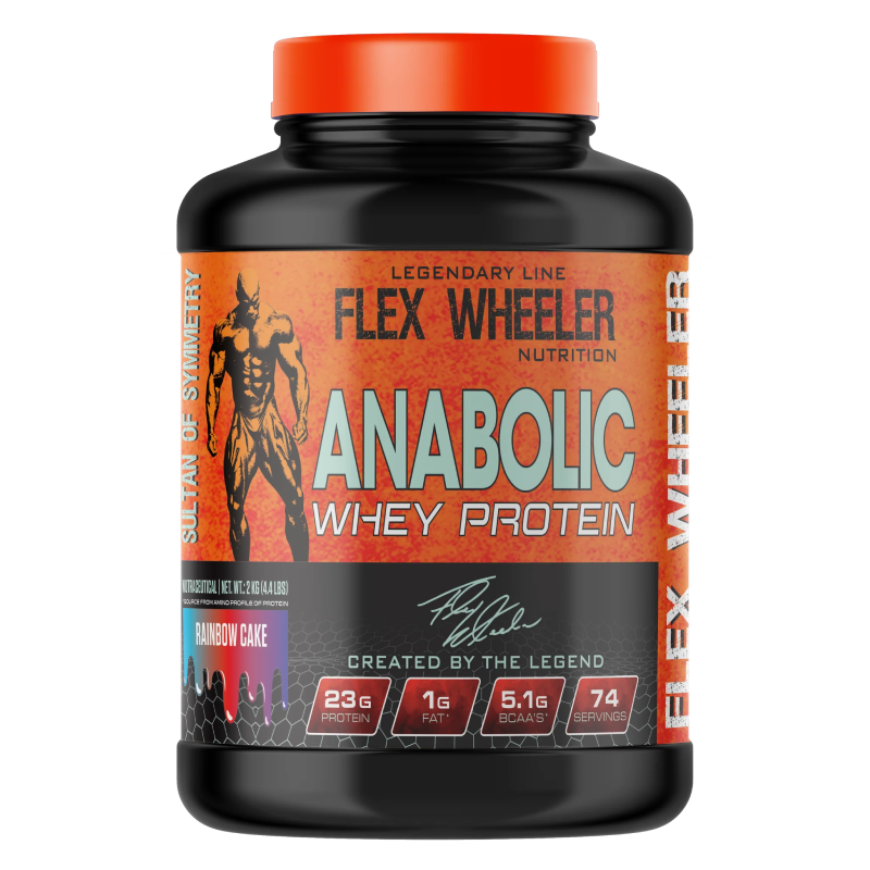 Flex Wheeler Nutrition Whey Anabloic Protein 74 Servings - Rainbow Cake