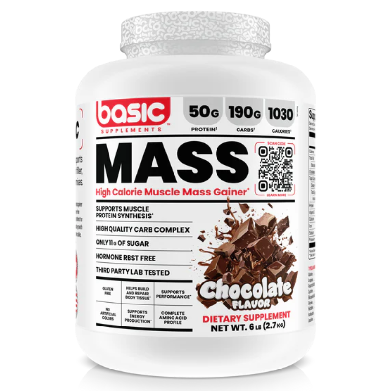 Basic Supplements Mass High Calorie Muscle Mass Gainer 6 lbs - Chocolate