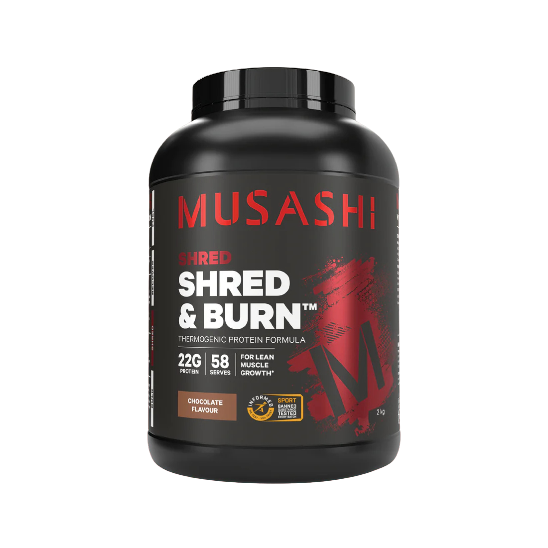 Musashi Shred N Burn Protein Powder 2 KG - Chocolate