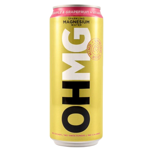 OHMG Sparkling Magnesium Water Pack of 12 Cans - Pineapple & Grapefruit + Vitamin D