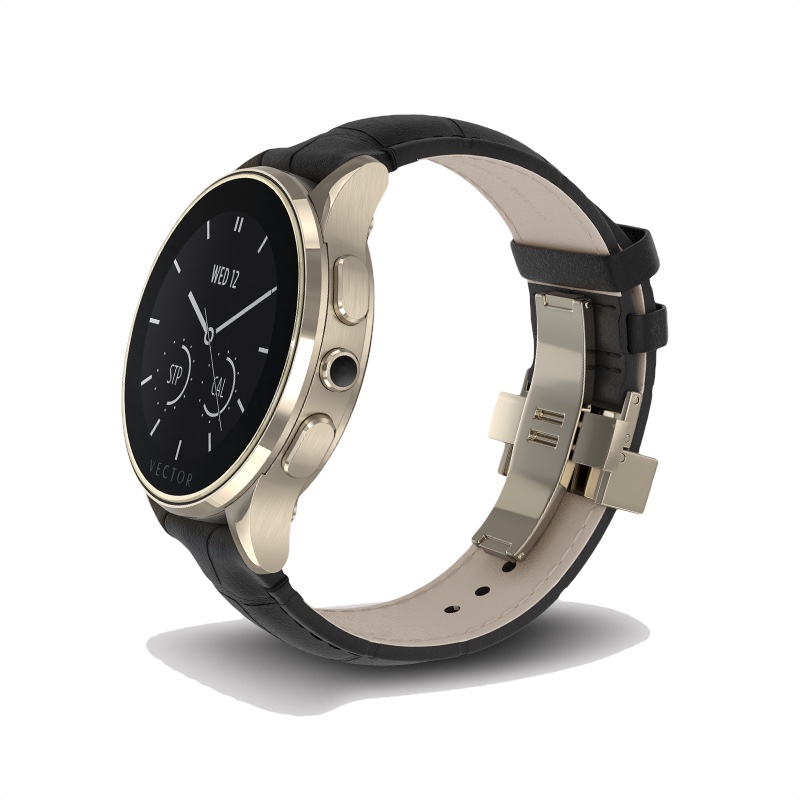 Vector Luna Champagne Gold with Black Croco Strap Smart Watch (Small)