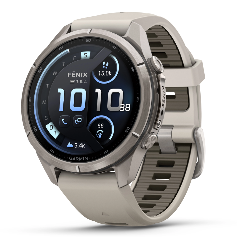Garmin Fenix 9 Pro Titanium with Fog Grey Silicone 43 mm Band Watch