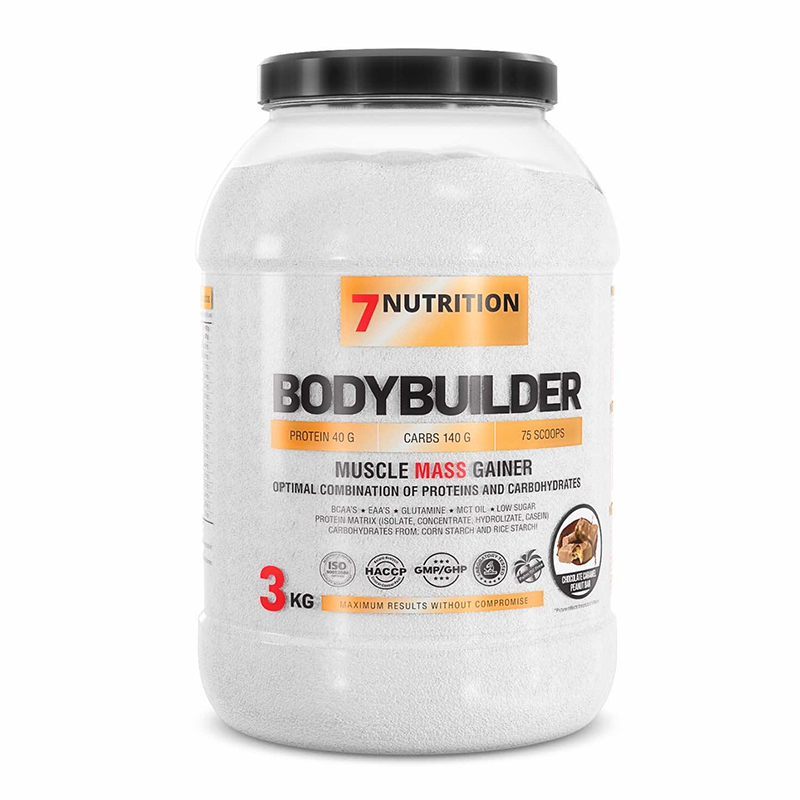 7Nutrition BodyBuilder Muscle Mass Gainer 3KG - Chocolate Caramel Peanut Bar