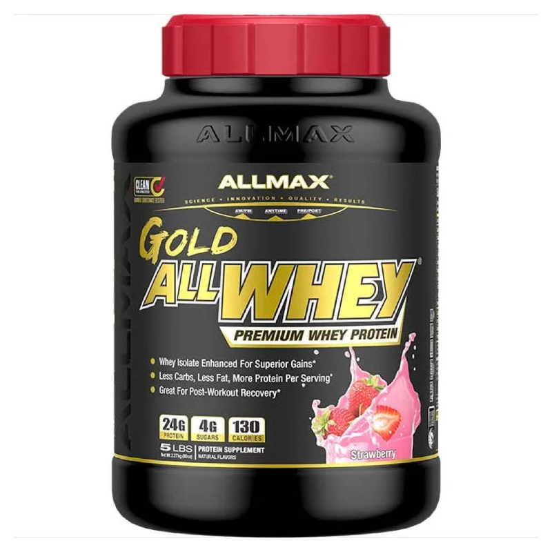 All Max All Whey Gold Premium Whey Protein 5 lbs - Strawberry