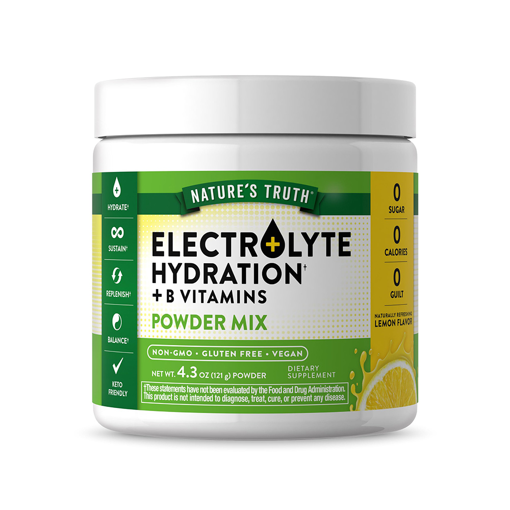 Natures Truth Electrolyte Hydration + B Vitamins Powder Mix 35 Servings