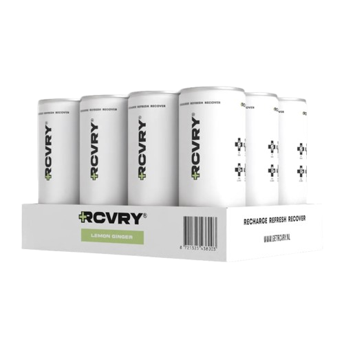 RCVRY Electrolyte Drinks Pack of 12 in Box - Lemon Ginger