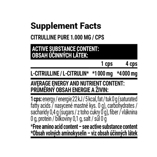 Extrifit Citrulline Pure 1000 mg Free Form 90 Caps