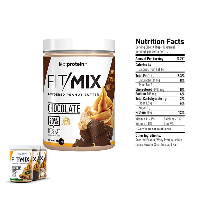 ieatprotein Fit Mix Powdered Peanut Butter 270g Chocolate