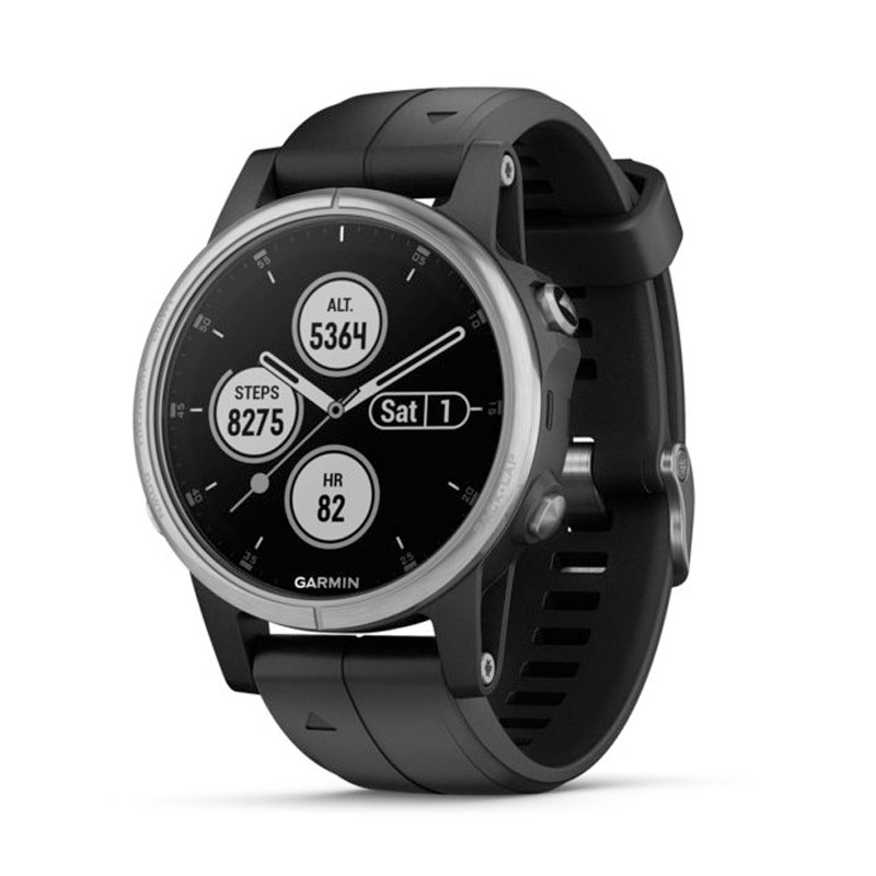 Garmin Fenix 5S Plus 42mm Silver with Black Band 010-01987-21