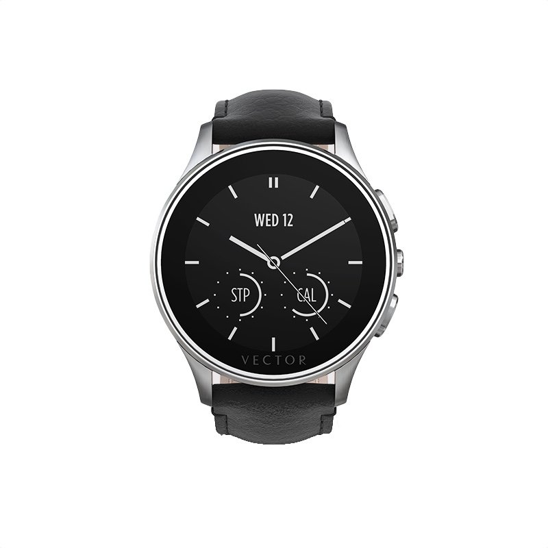 Vector Luna Steel With Black Padded Leather Smart Watch