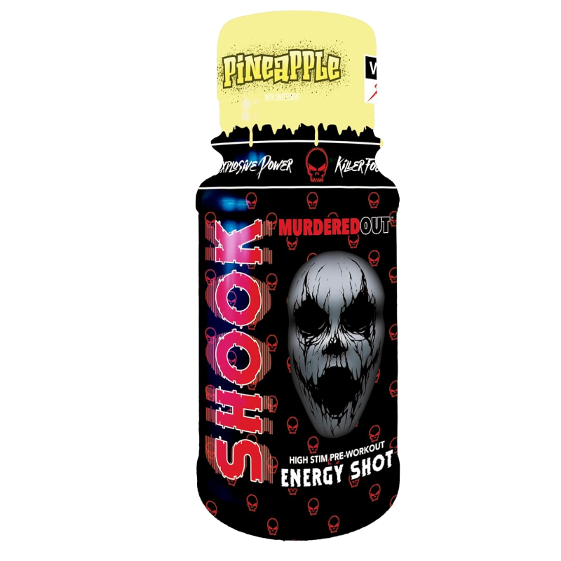 Murdered Out Shook Energy Shot 12 x 60ml Pre Workout - Pineapple