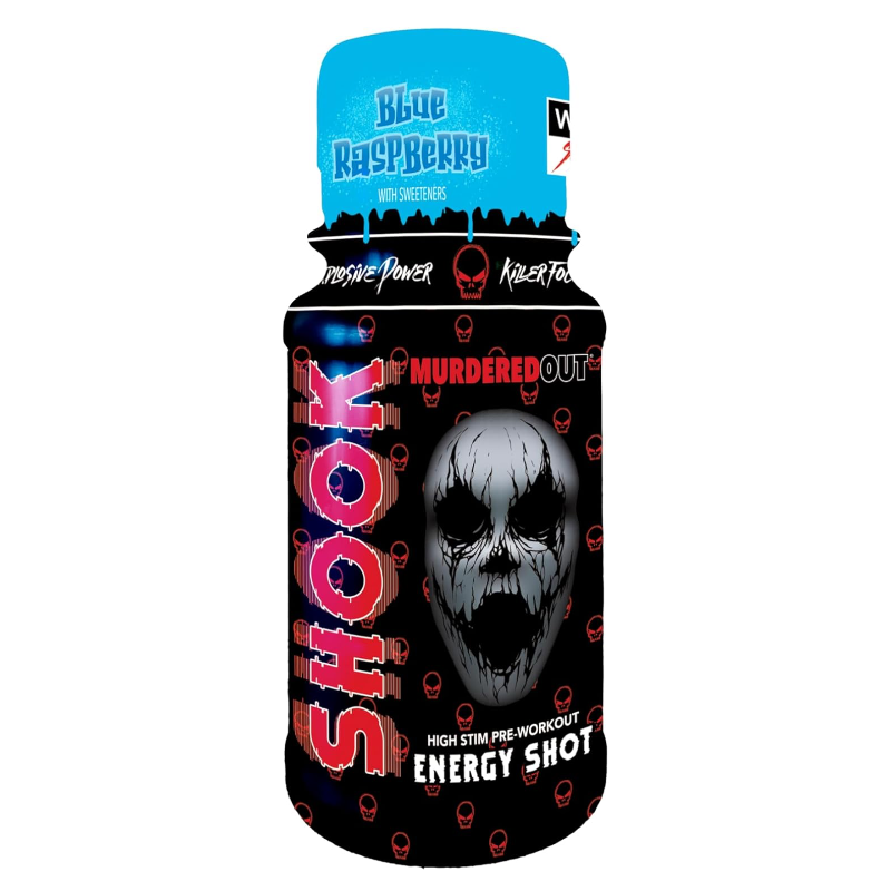 Murdered Out Shook Energy Shot 12 x 60ml Pre Workout - Blue Raspberry
