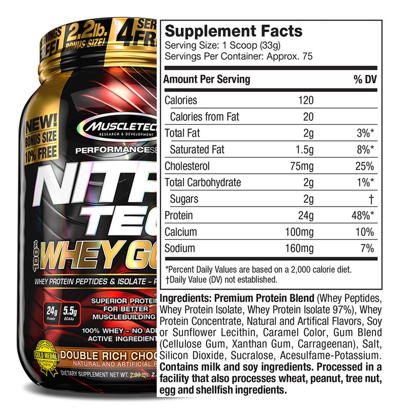 Muscletech Nitro Tech 100% Whey Gold 8 lbs