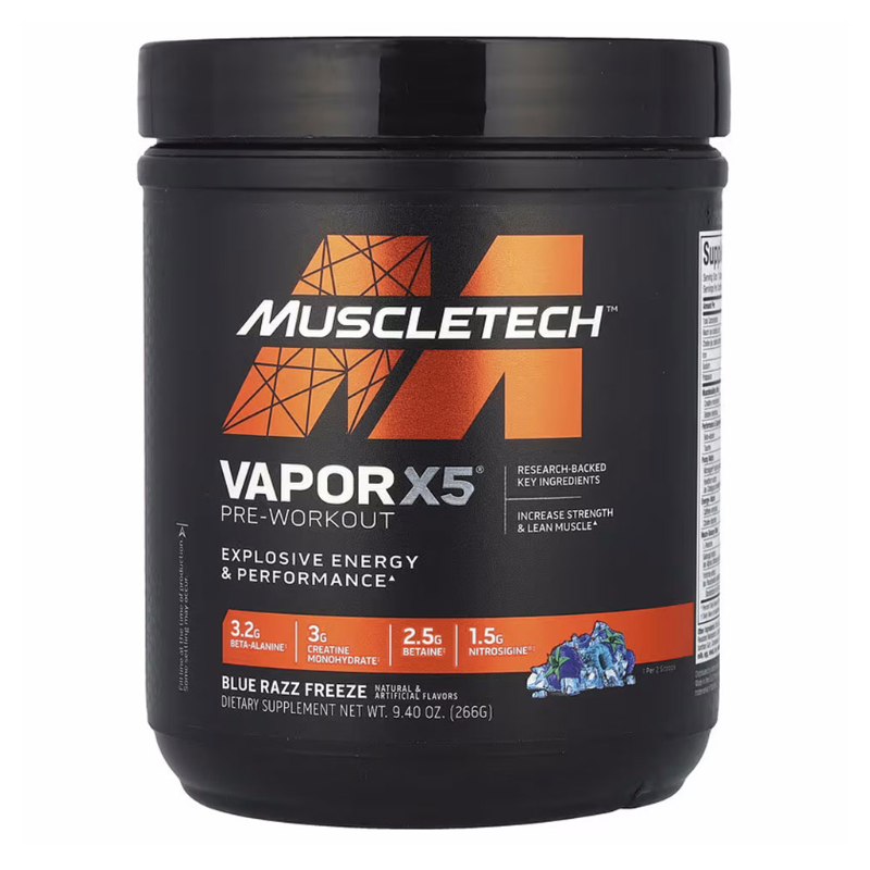 Muscletech pre Workout Vapor X5 Next Gen Blue Razz Freeze, 30 Servings