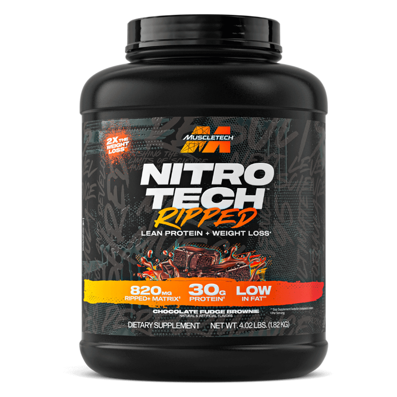 Muscletech Nitrotech Ripped Lean Protein for Weight Loss Chocolate Fudge Brownie 4lbs