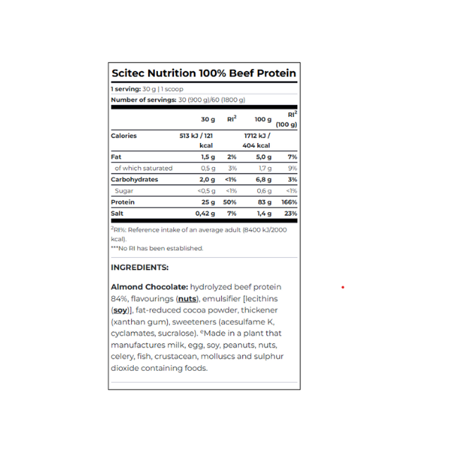 Scitec Nutrition 100% Beef Protein 1.8kg - Vanila Flavor