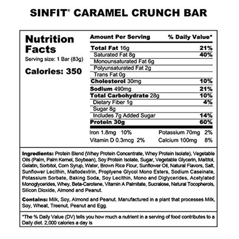 Sinister Labs Sinfit Caramel Crunch Bars - 12 Bars-02 Best Price in UAE
