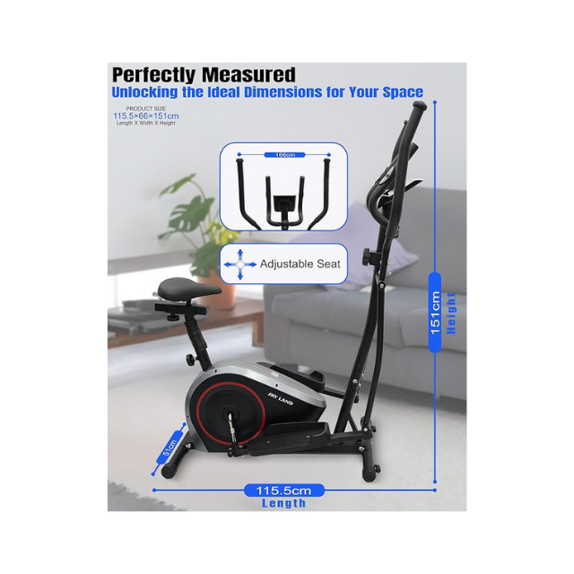 Sky Land 2-in-1 Elliptical Bike 8-Level – Black Best Price in UAE