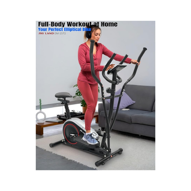 Sky Land 2-in-1 Elliptical Bike 8-Level – Black Best Price in UAE