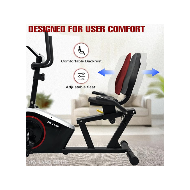 Sky Land Recumbent Bike 8-Level - Black Best Price in UAE