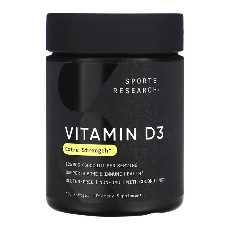 Sports Research Vitamin D3 Extra Strength with Coconut MCT Oil