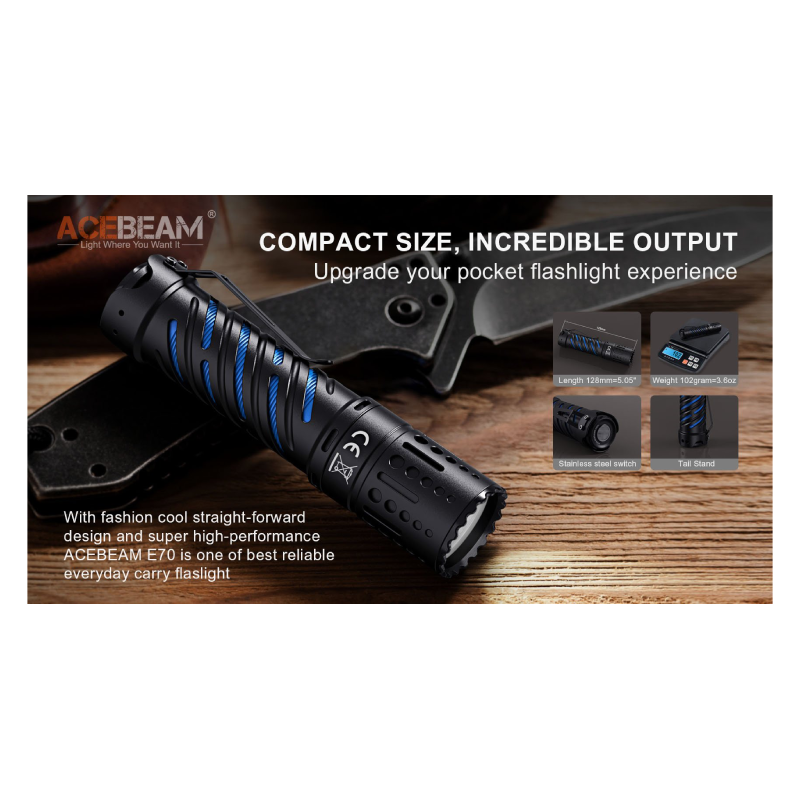 Acebeam E70-AL 4900 Lumens EDC Flashlight Best Price in Al Ain