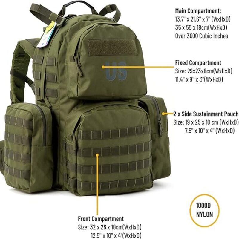Akmax Military Back Pack Army Rucksack With Frame Best Price in  Abu Dhabi