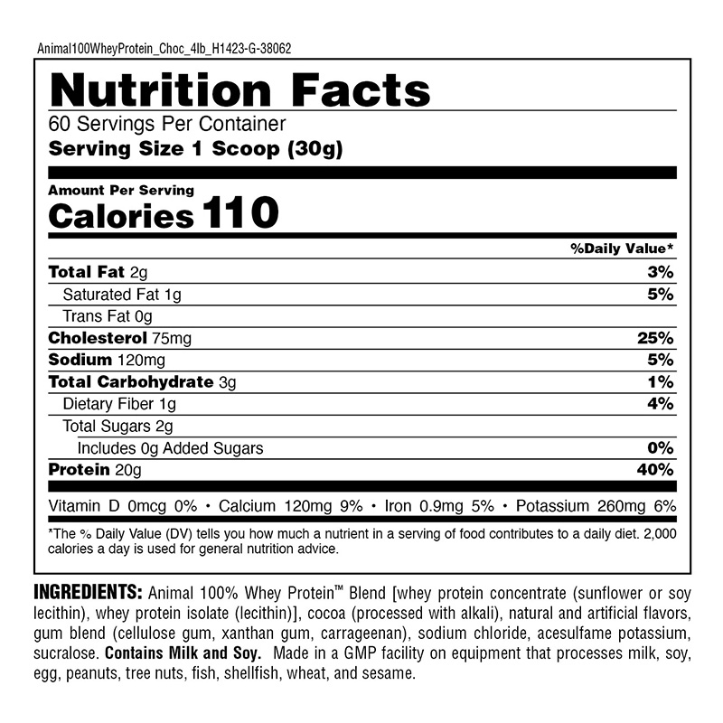 Animal Pak Animal 100 Whey Protein 4 lbs - Chocolate Best Price in UAE